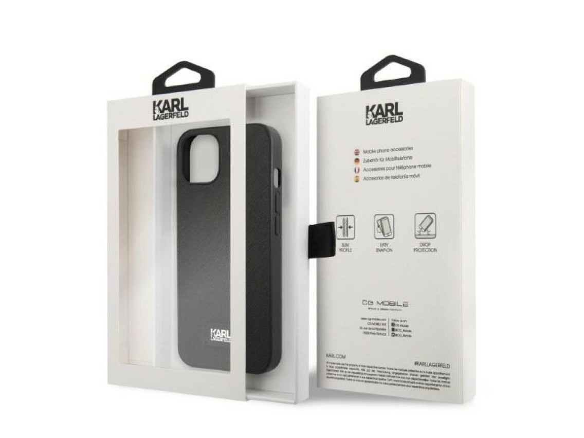 Karl Lagerfeld KLHCP13SSFMP2K iPhone 13 mini 5.4" hardcase black/black Saffiano Plaque
