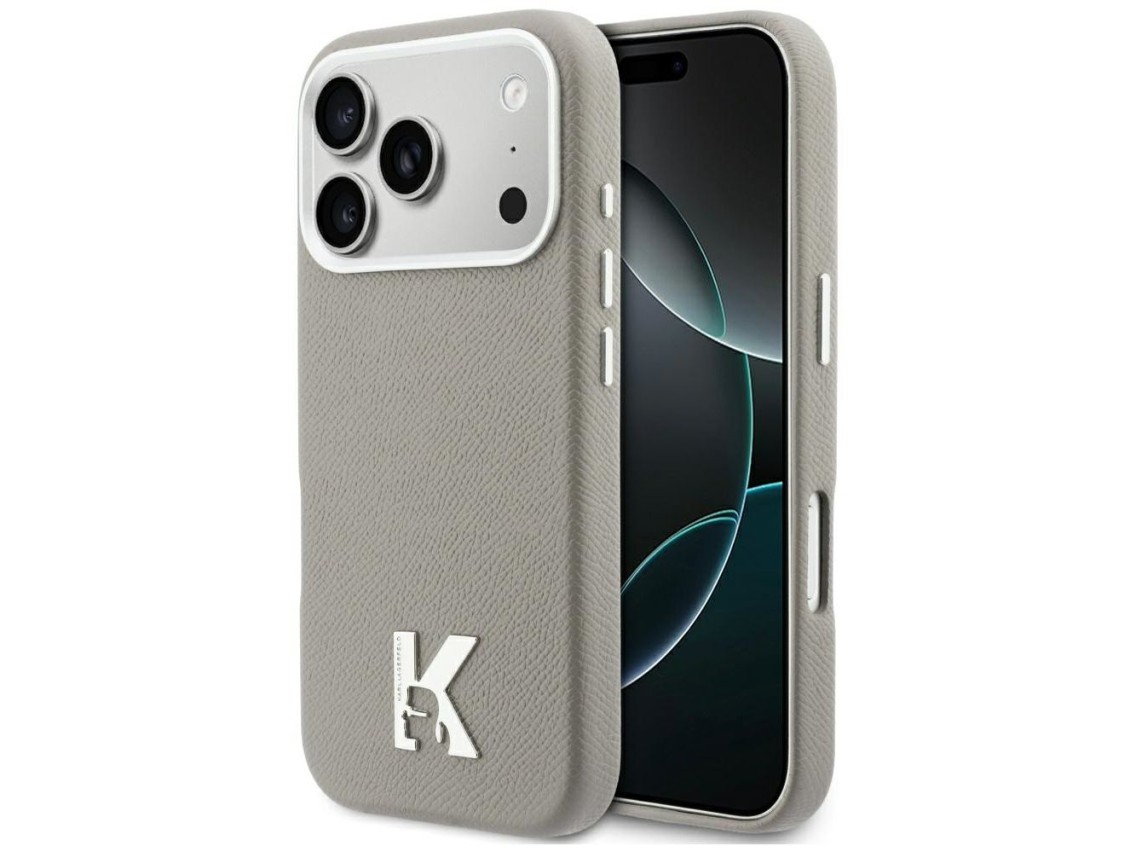 Funda MagSafe con el logo de Karl Lagerfeld para iPhone 17 Pro Max - Gris