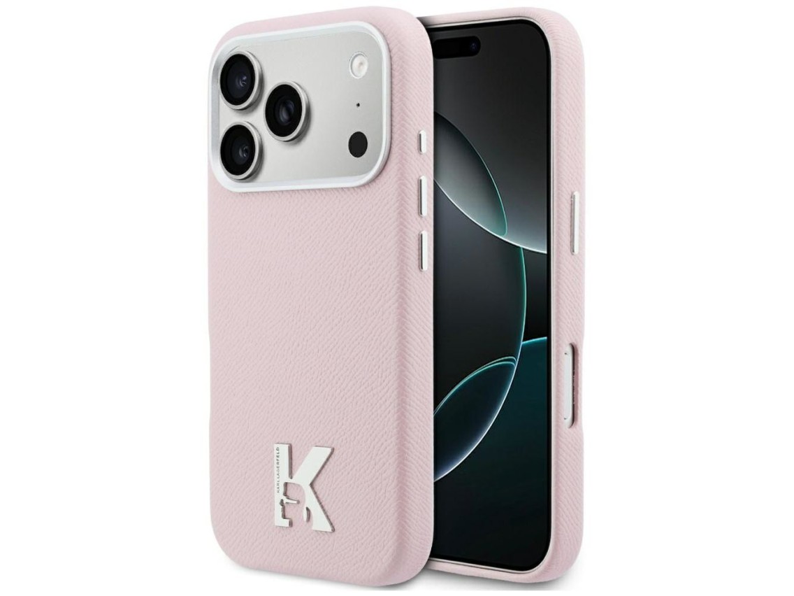 Funda MagSafe con logo Karl Lagerfeld para iPhone 17 Pro - Rosa