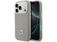 Karl Lagerfeld Karl & Choupette Head Pins Saffiano MagSafe Case for iPhone 17 Pro - Gray
