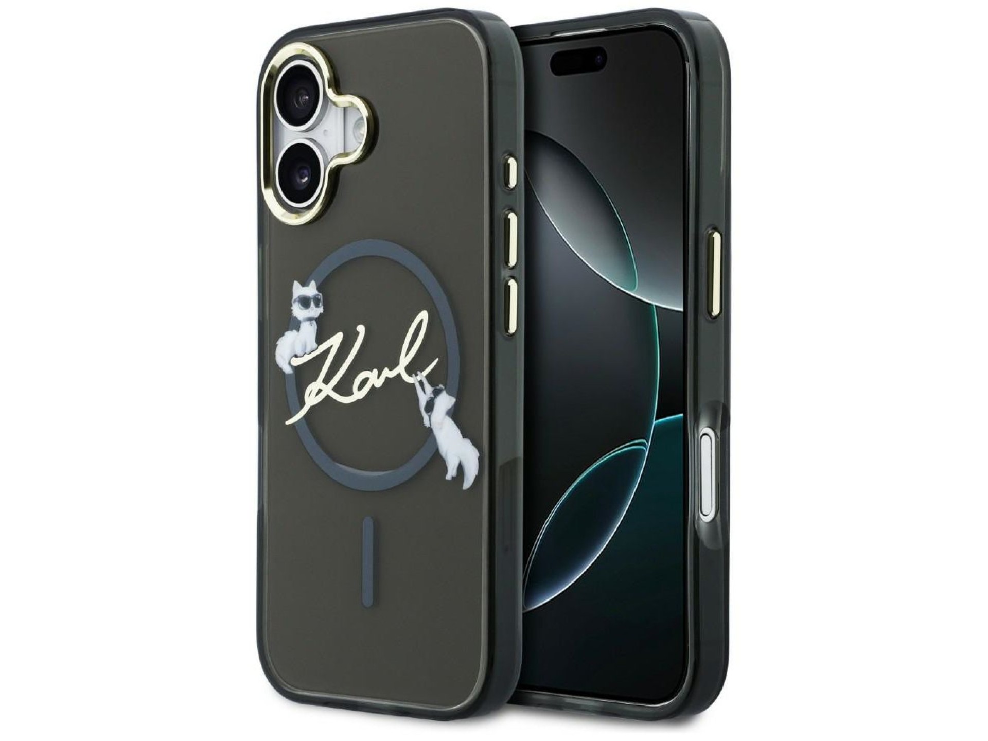 Karl Lagerfeld IML Choupettes Karl Script Logo MagSafe iPhone 17 Case - Black