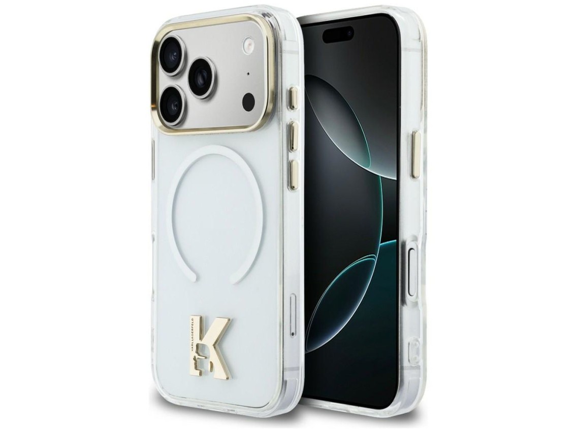 Funda MagSafe con logo Karl Lagerfeld IML K para iPhone 17 Pro - Transparente