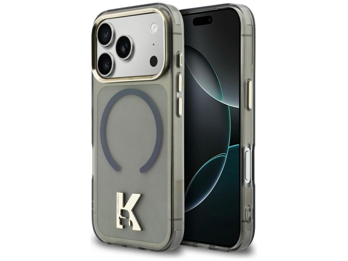 Funda MagSafe con logo Karl Lagerfeld IML K para iPhone 17 Pro - Negra