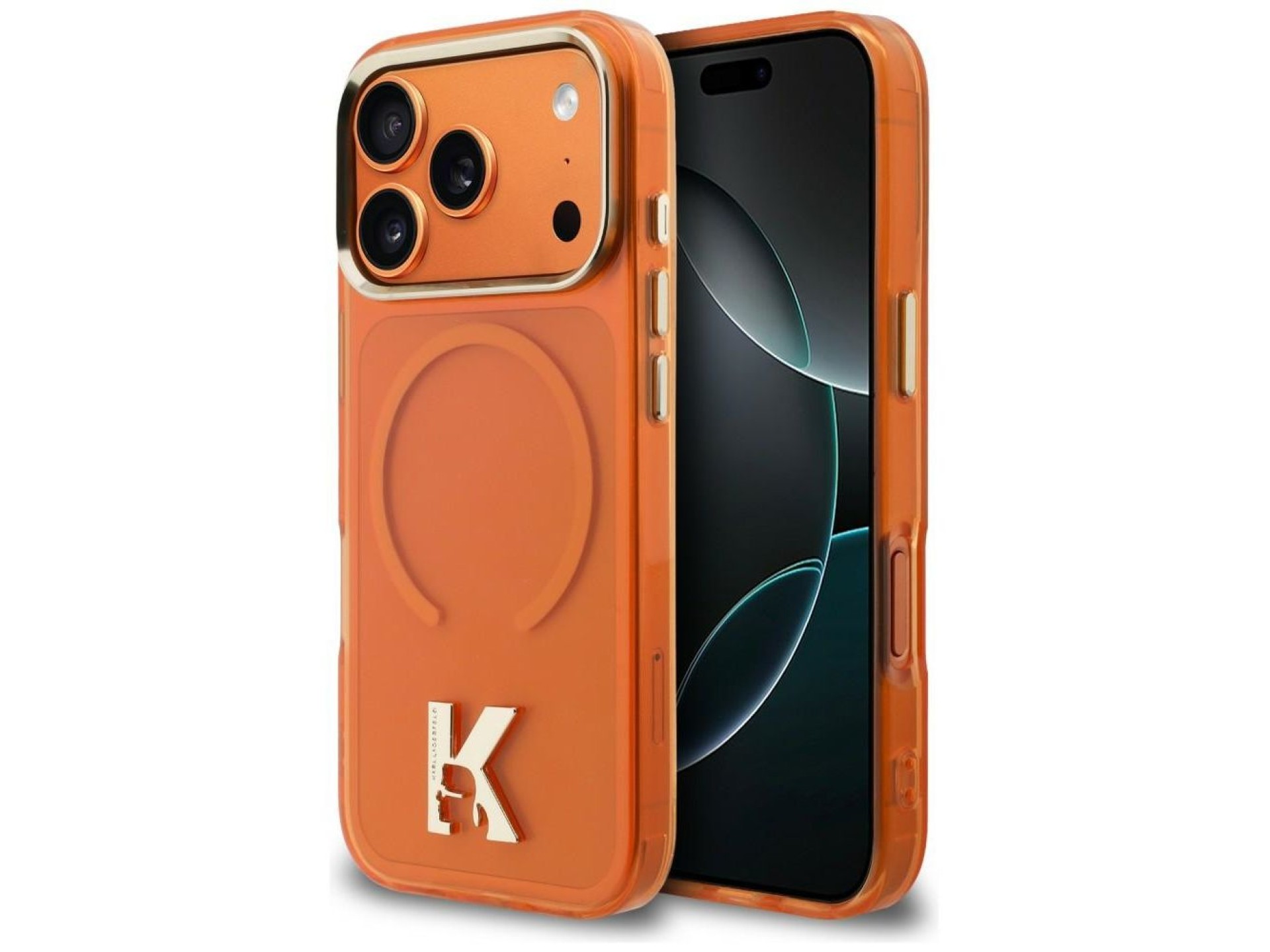 Karl Lagerfeld IML K Head Logo MagSafe Case for iPhone 17 Pro - Orange