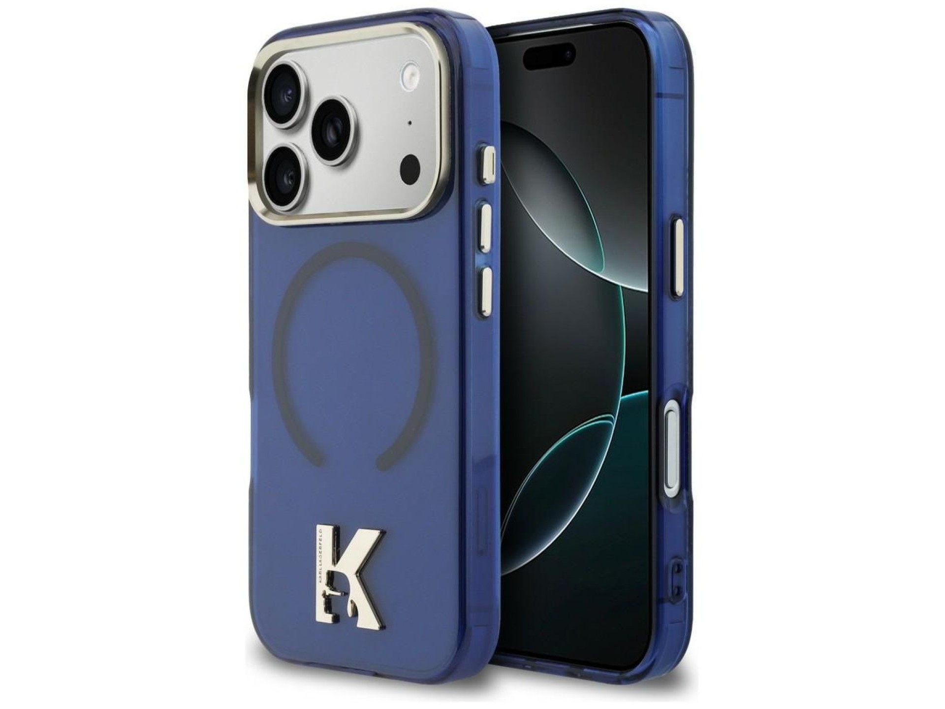 Karl Lagerfeld IML K Head Logo MagSafe Case for iPhone 17 Pro Max - Blue