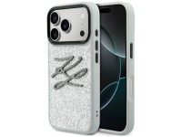 Capa Karl Lagerfeld IML Glitter KL Diamond Logo para iPhone 17 Pro - prata