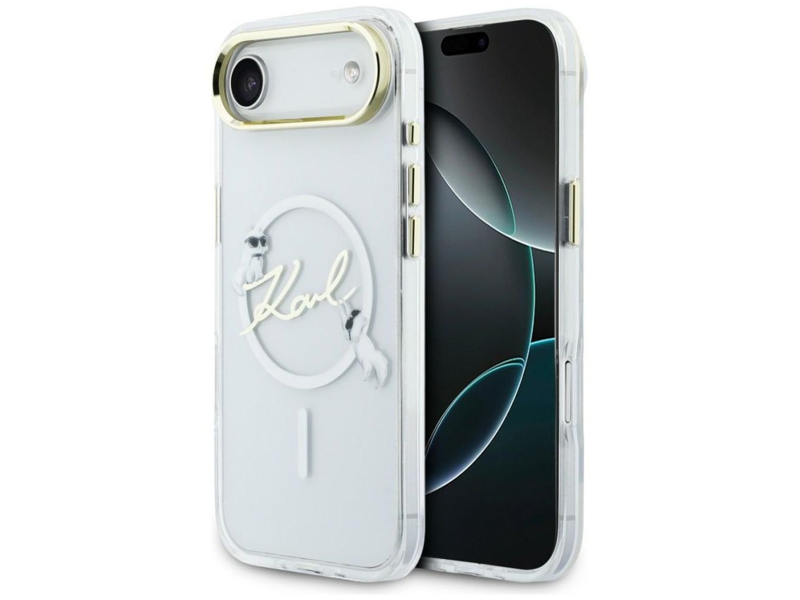 Funda para iPhone Air Karl Lagerfeld IML Choupettes Karl Script Logo MagSafe - Transparente