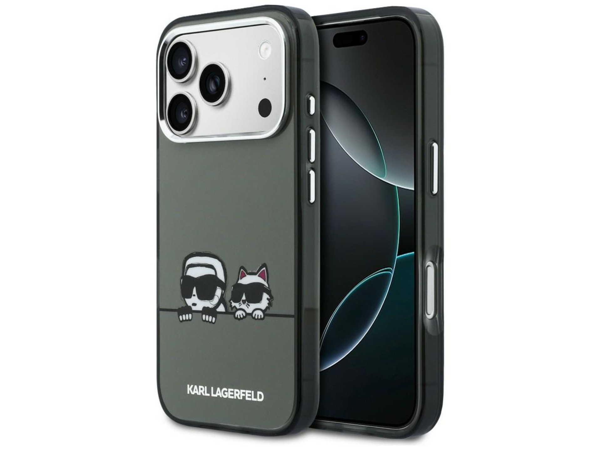 Capa MagSafe Karl Lagerfeld IML Karl & Choupette Peekaboo Logo para iPhone 17 Pro - Preta