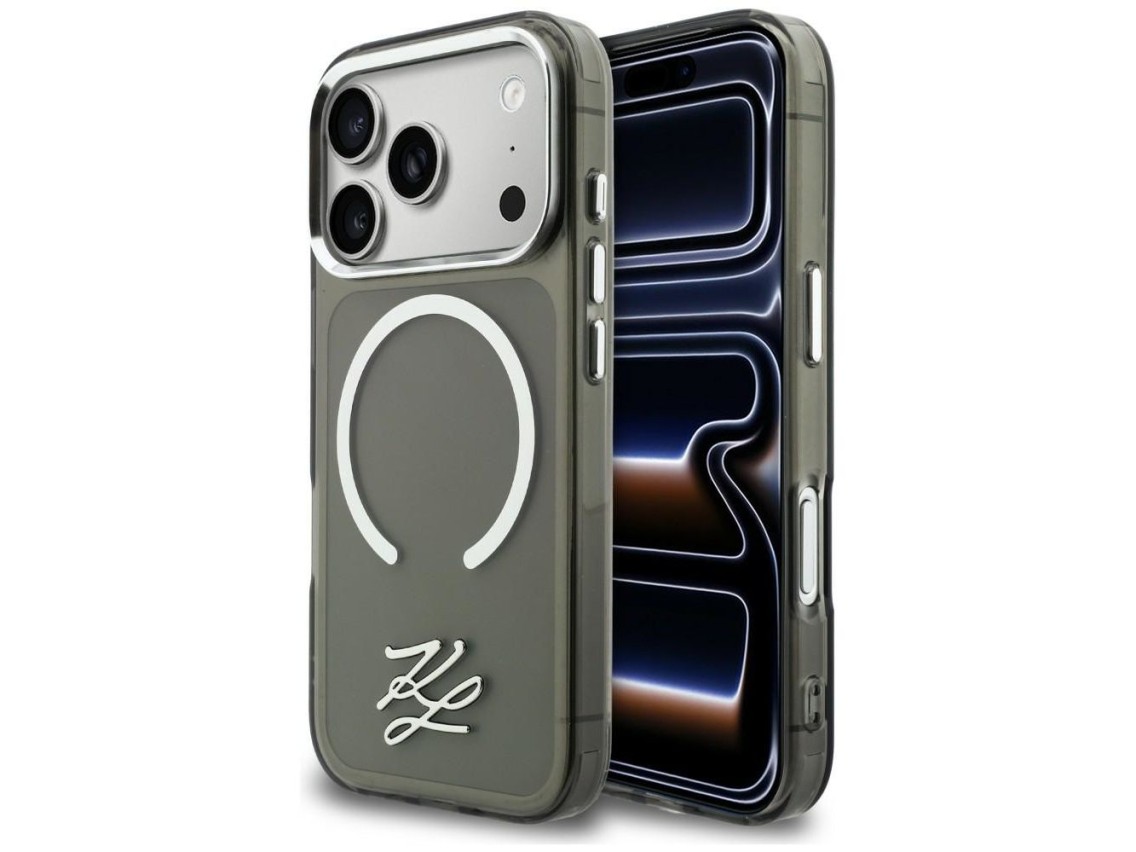 Karl Lagerfeld IML KL Script Logo MagSafe Case for iPhone 17 Pro - Black
