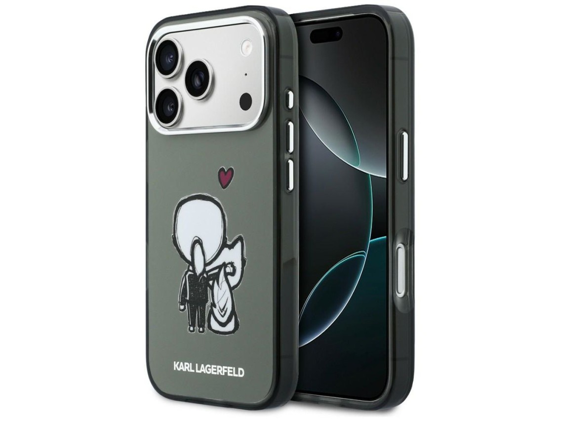 Karl Lagerfeld Karl & Choupette Back MagSafe Case for iPhone 17 Pro Max - Black
