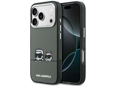 Funda Karl Lagerfeld IML Karl & Choupette Peekaboo Logo MagSafe para iPhone 17 Pro Max - Negra