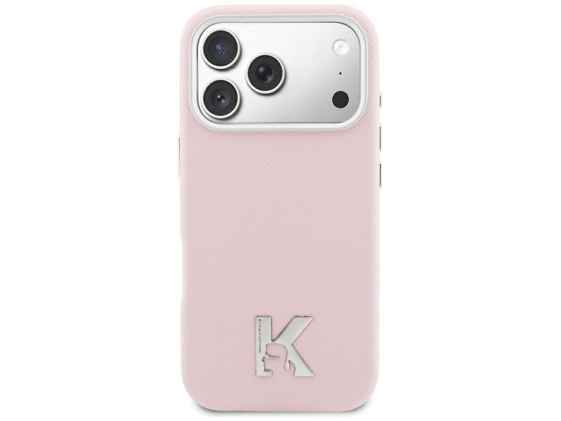 Capa MagSafe para iPhone 17 com o logotipo Karl Lagerfeld Karl Head - Rosa