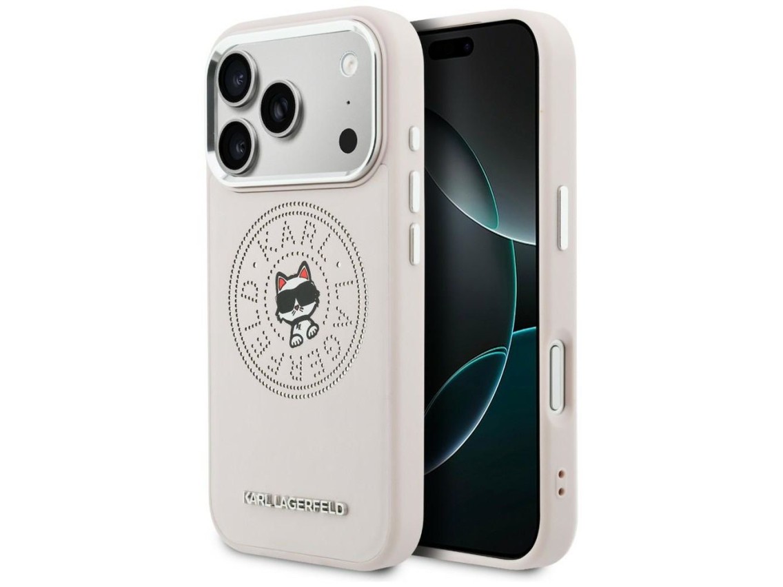 Capa MagSafe Karl Lagerfeld Point & Choupette Sketch para iPhone 17 Pro Max - Rosa