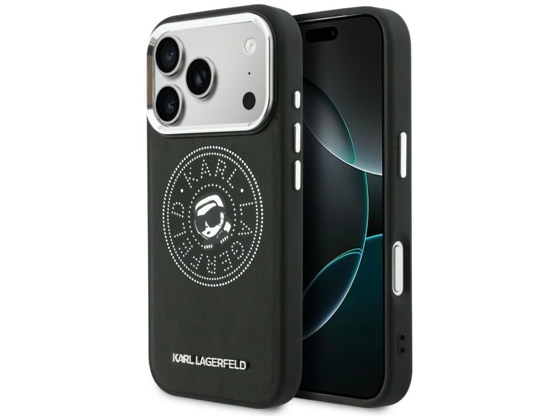 Karl Lagerfeld Point & Karl Sketch MagSafe Case for iPhone 17 Pro Max - Black