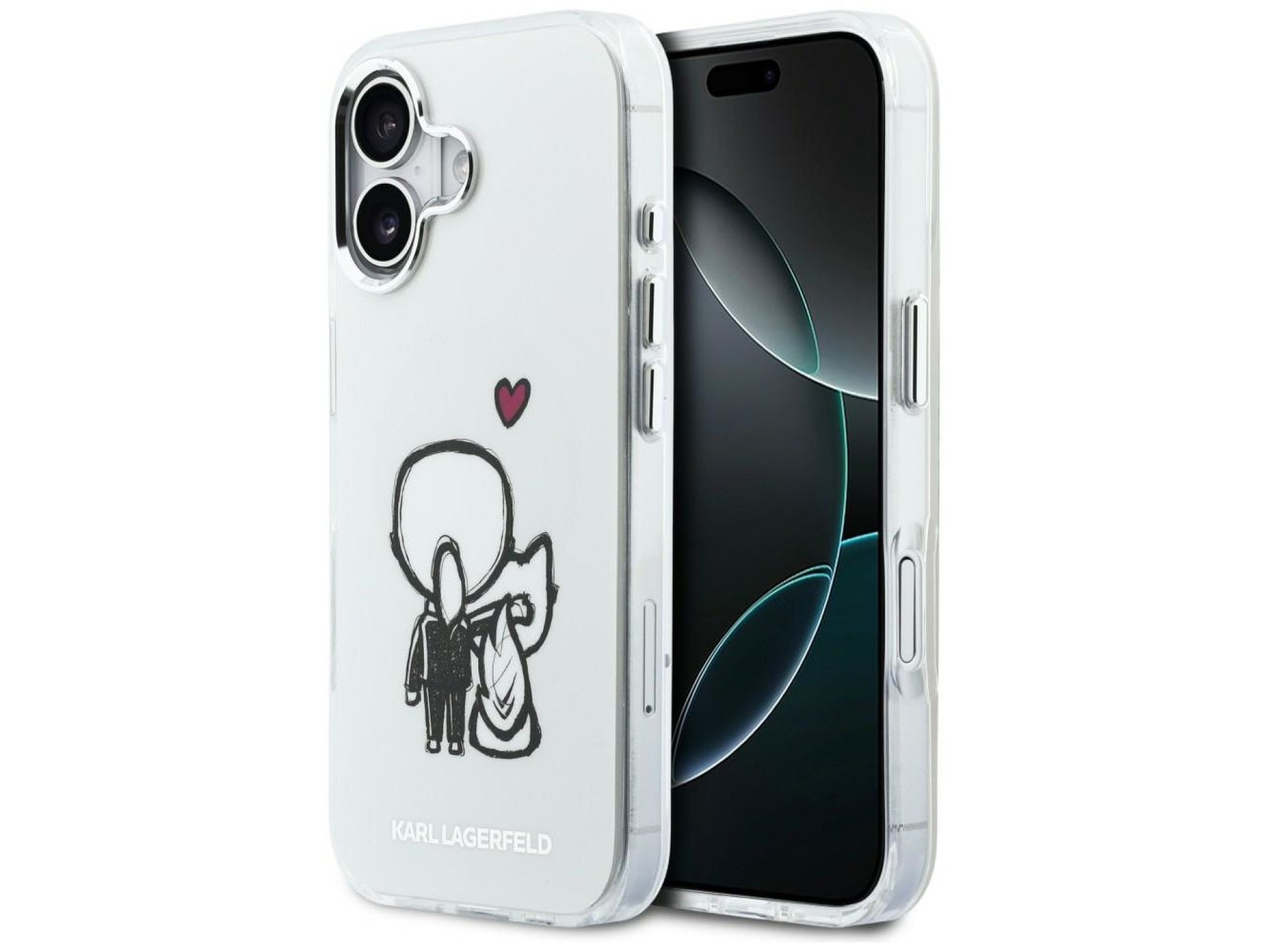 Capa MagSafe transparente Karl Lagerfeld Karl & Choupette para iPhone 17