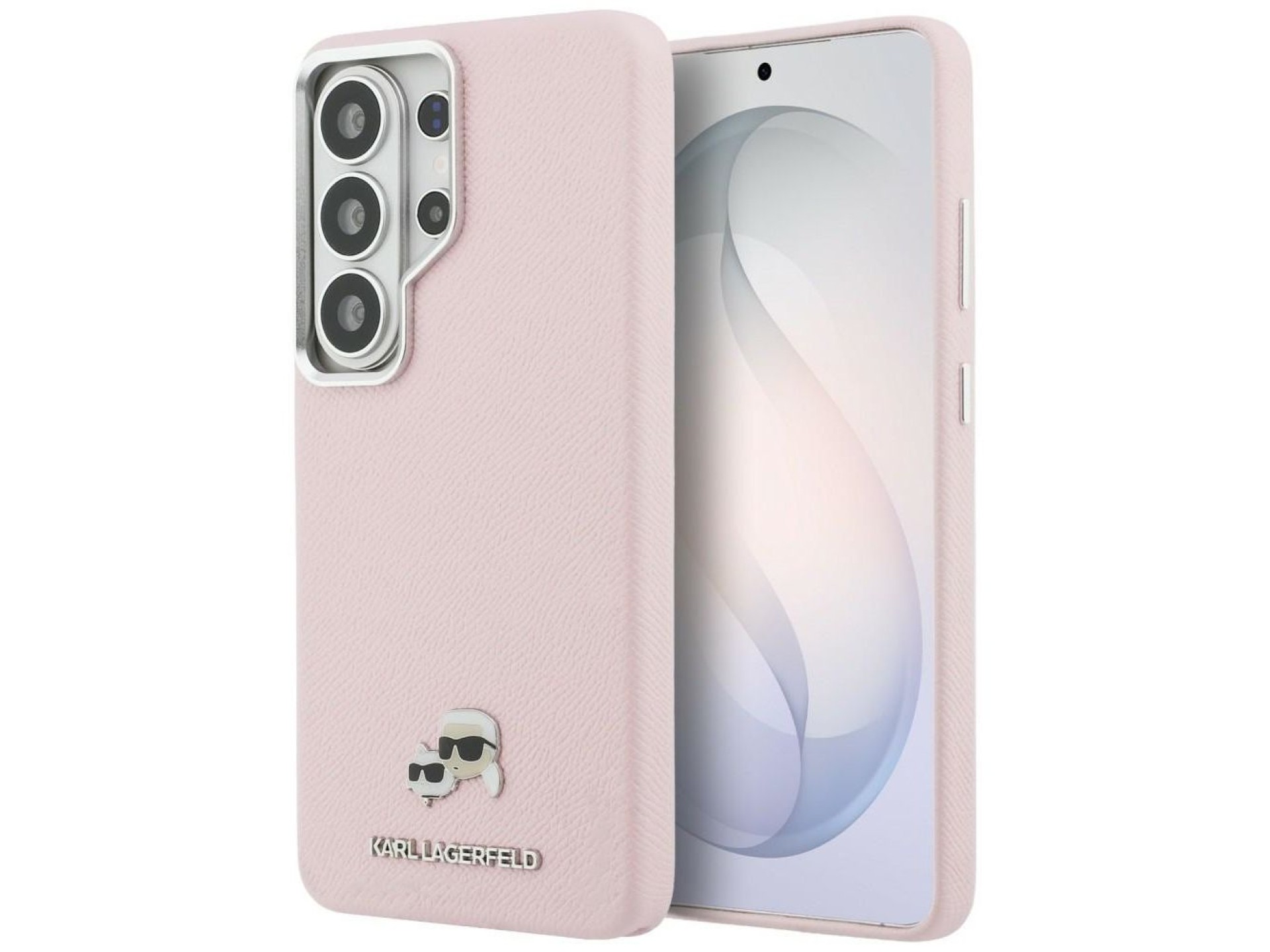 Funda Karl Lagerfeld Saffiano KC Metal Logo MagSafe para Samsung Galaxy S26 Ultra - Rosa
