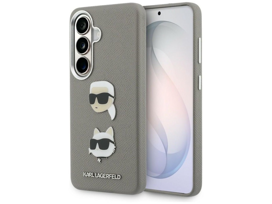 Capa metálica Karl Lagerfeld Saffiano Double Heads para Samsung Galaxy S26 - prata