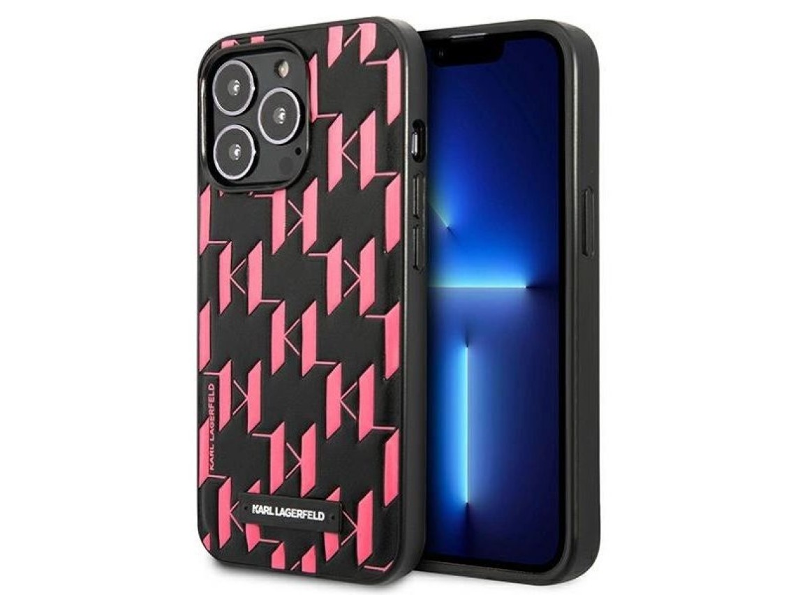 Karl Lagerfeld Monogram Plaque iPhone 13 Pro / 13 6.1" Case - Pink