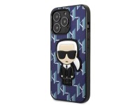 Karl Lagerfeld KLHCP13XPMNIKBL Capa r�gida azul/azul com patch Monogram Ikonik para iPhone 13 Pro Ma