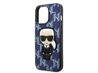 Karl Lagerfeld KLHCP13XPMNIKBL Capa r�gida azul/azul com patch Monogram Ikonik para iPhone 13 Pro Ma