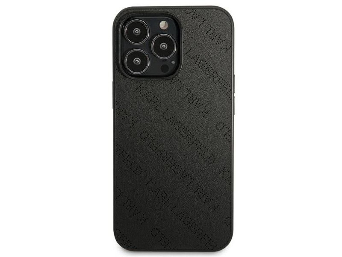 Karl Lagerfeld Perforated Allover iPhone 13 Pro Max 6.7" Case - Black