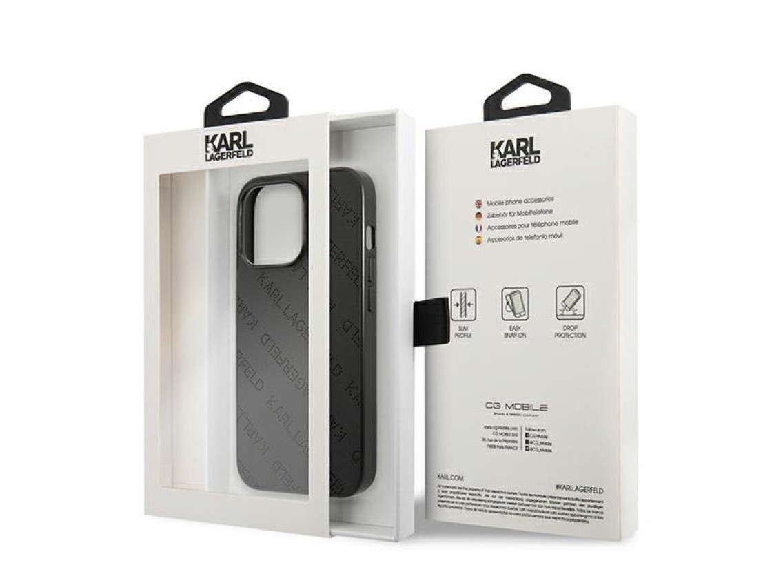 Karl Lagerfeld Perforated Allover iPhone 13 Pro Max 6.7" Case - Black