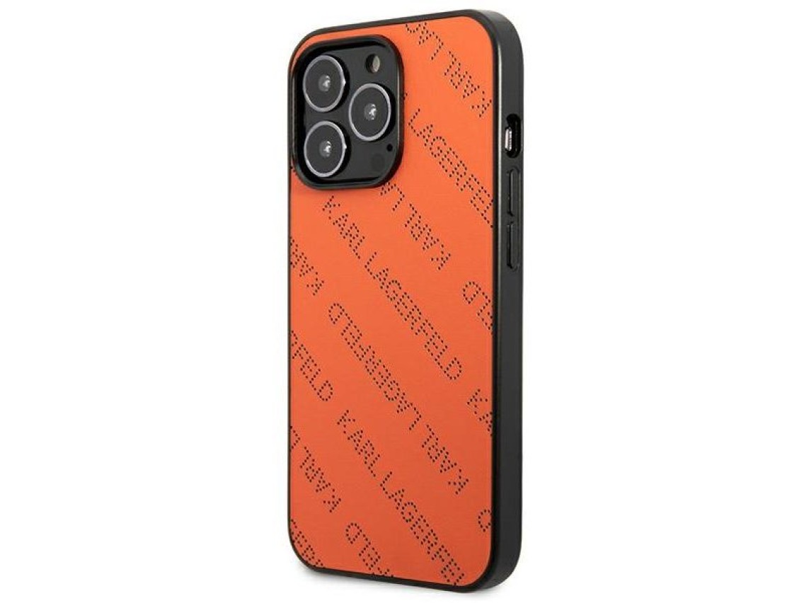 Karl Lagerfeld Perforated Allover iPhone 13 Pro Max 6.7" Case - Orange