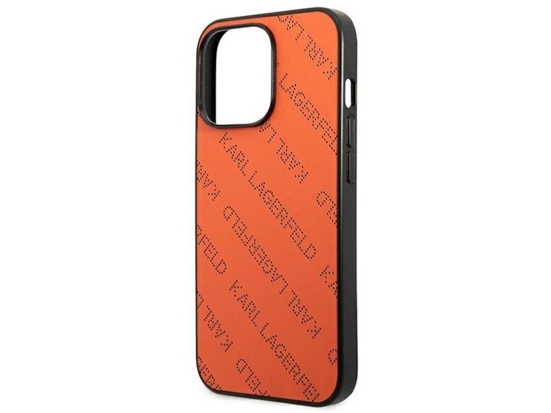 Karl Lagerfeld Perforated Allover iPhone 13 Pro Max 6.7" Case - Orange