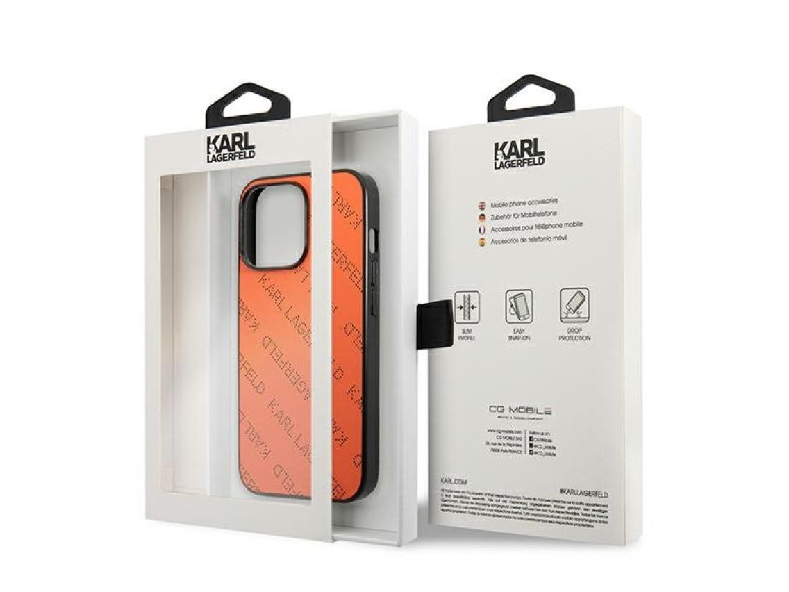Karl Lagerfeld Perforated Allover iPhone 13 Pro Max 6.7" Case - Orange