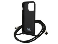 Karl Lagerfeld Leather Monogram Patch and Cord Iconik Case for iPhone 13 Pro / 13 - Black Karl Lagerfeld Leather Monogram Patch and Cord Iconik Case for iPhone 13 Pro / 13 - Black