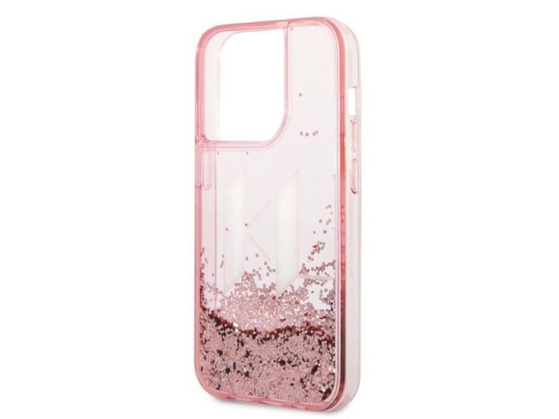 Karl Lagerfeld KLHCP14LLBKLCP iPhone 14 Pro 6.1 "rosa / rosa estuche r�gido Liquid Glitter Big KL