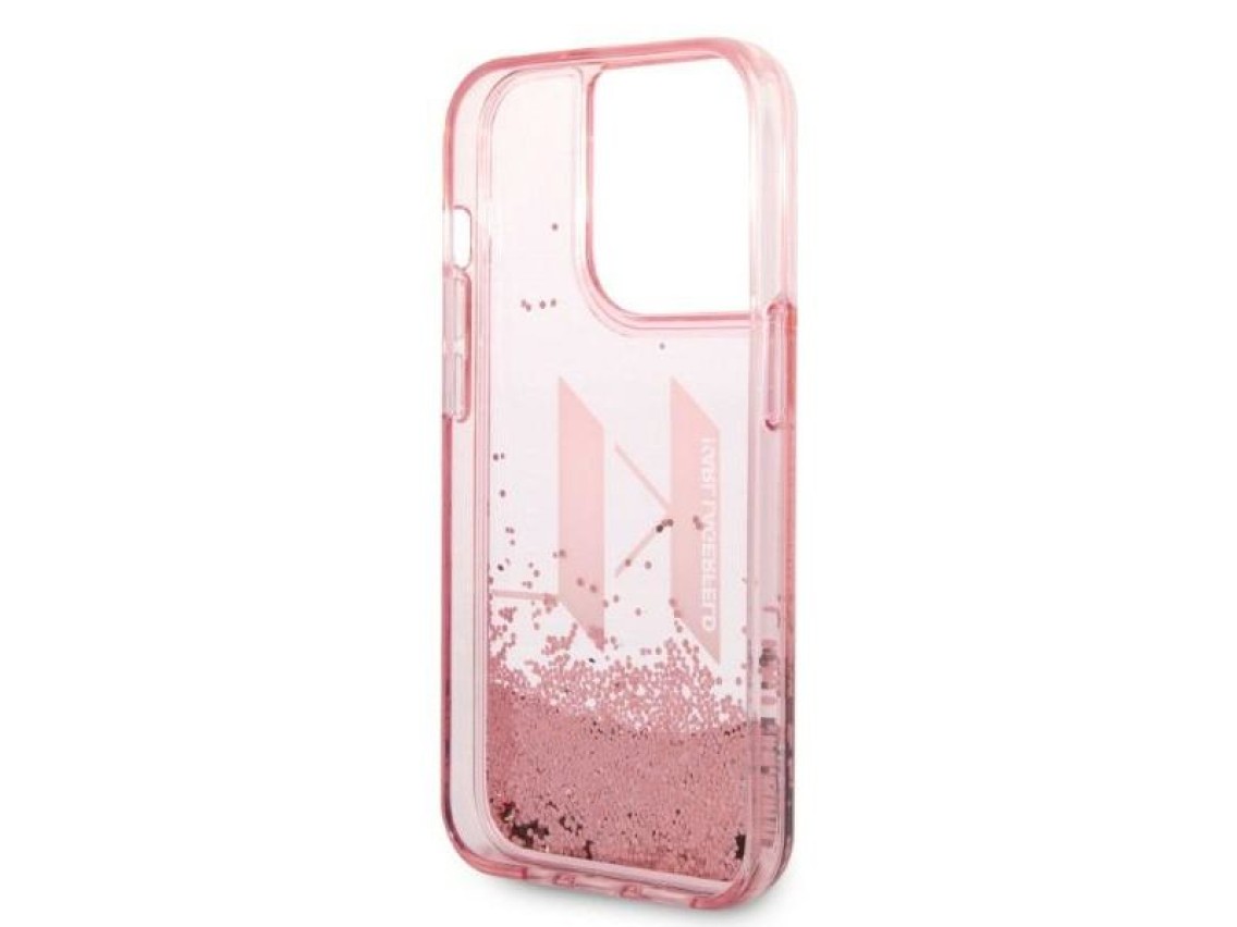 Karl Lagerfeld KLHCP14LLBKLCP iPhone 14 Pro 6.1 "rosa / rosa estuche r�gido Liquid Glitter Big KL