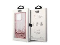 Karl Lagerfeld KLHCP14LLBKLCP iPhone 14 Pro 6.1 "rosa / rosa estuche r�gido Liquid Glitter Big KL