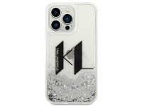 Karl Lagerfeld Liquid Glitter Big KL case for iPhone 14 Pro - silver Karl Lagerfeld Liquid Glitter Big KL case for iPhone 14 Pro - silver