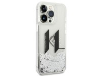 Karl Lagerfeld Liquid Glitter Big KL case for iPhone 14 Pro - silver Karl Lagerfeld Liquid Glitter Big KL case for iPhone 14 Pro - silver