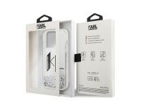 Karl Lagerfeld Liquid Glitter Big KL case for iPhone 14 Pro - silver Karl Lagerfeld Liquid Glitter Big KL case for iPhone 14 Pro - silver