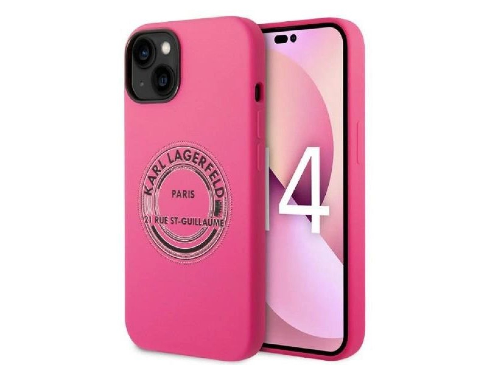 Karl Lagerfeld KLHCP14MSRSGRCF Capa rígida rosa / Silicone rosa RSG para iPhone 14 Plus 6.7