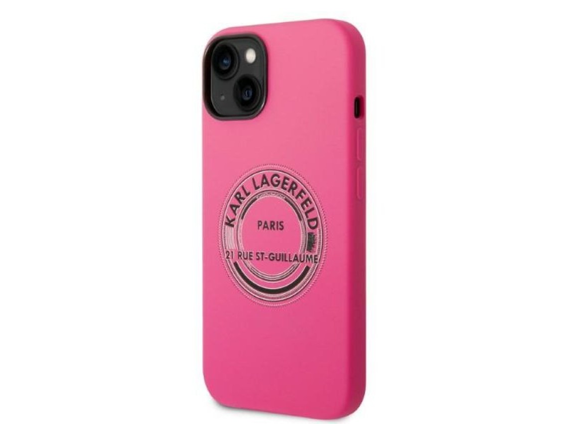Karl Lagerfeld KLHCP14MSRSGRCF Capa rígida rosa / Silicone rosa RSG para iPhone 14 Plus 6.7