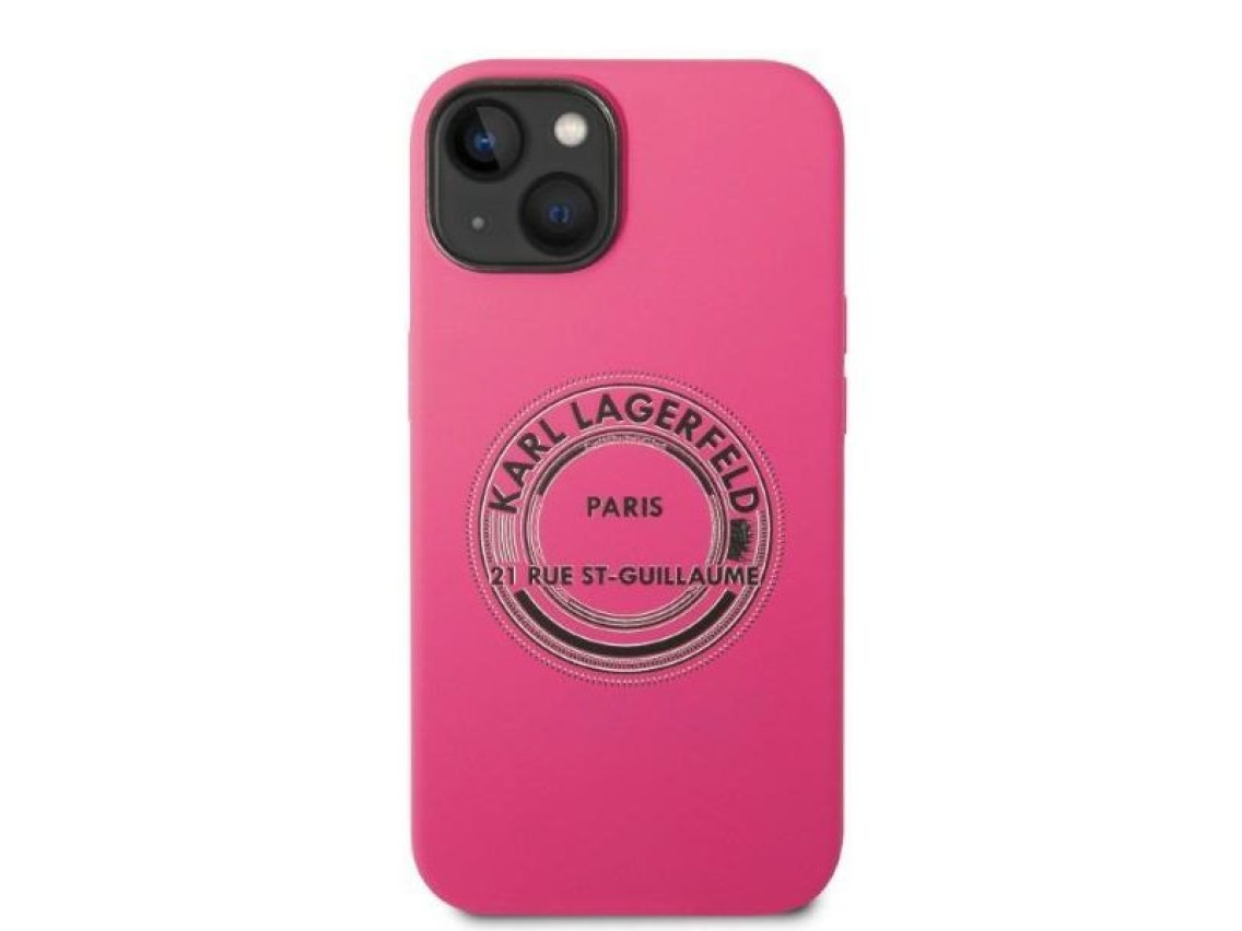 Karl Lagerfeld KLHCP14MSRSGRCF Capa rígida rosa / Silicone rosa RSG para iPhone 14 Plus 6.7