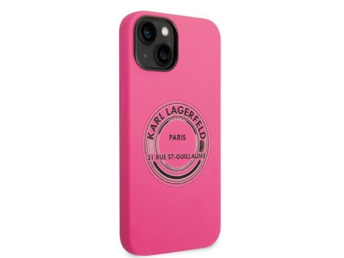 Karl Lagerfeld KLHCP14MSRSGRCF Capa rígida rosa / Silicone rosa RSG para iPhone 14 Plus 6.7