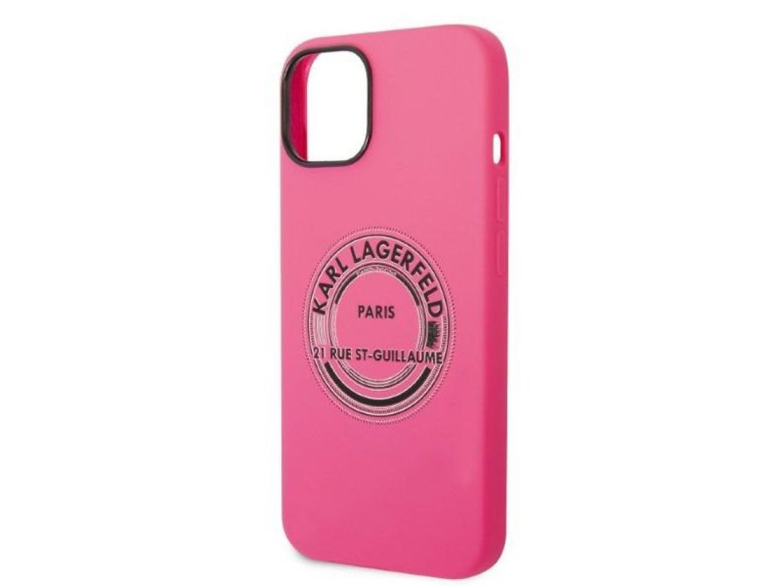 Karl Lagerfeld KLHCP14MSRSGRCF Capa rígida rosa / Silicone rosa RSG para iPhone 14 Plus 6.7