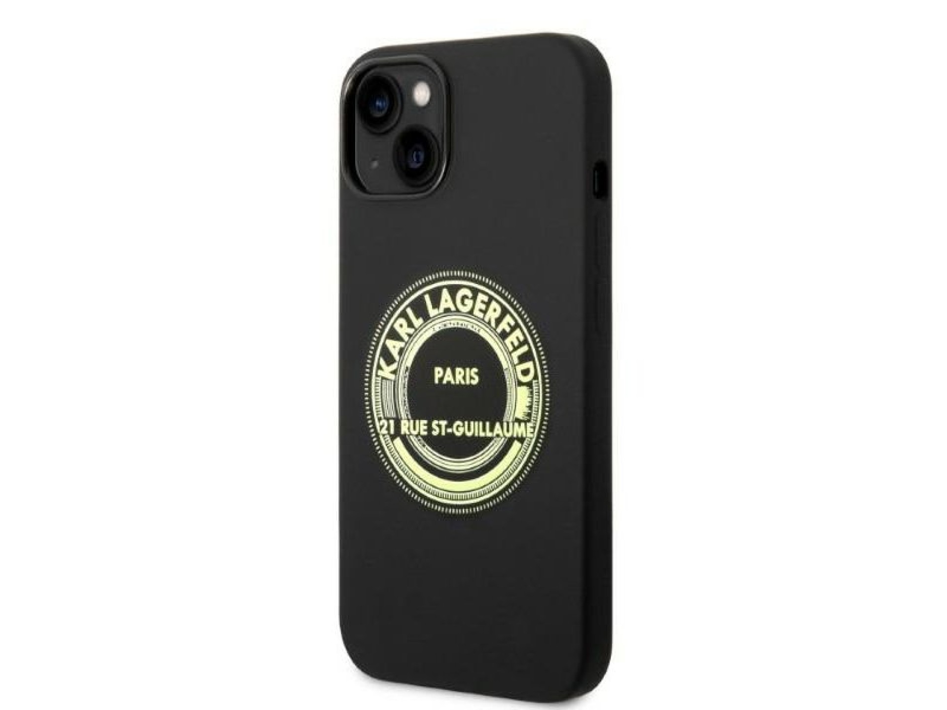 Karl Lagerfeld KLHCP14MSRSGRCK Capa rígida preta/preta de silicone RSG para iPhone 14 Plus 6.7
