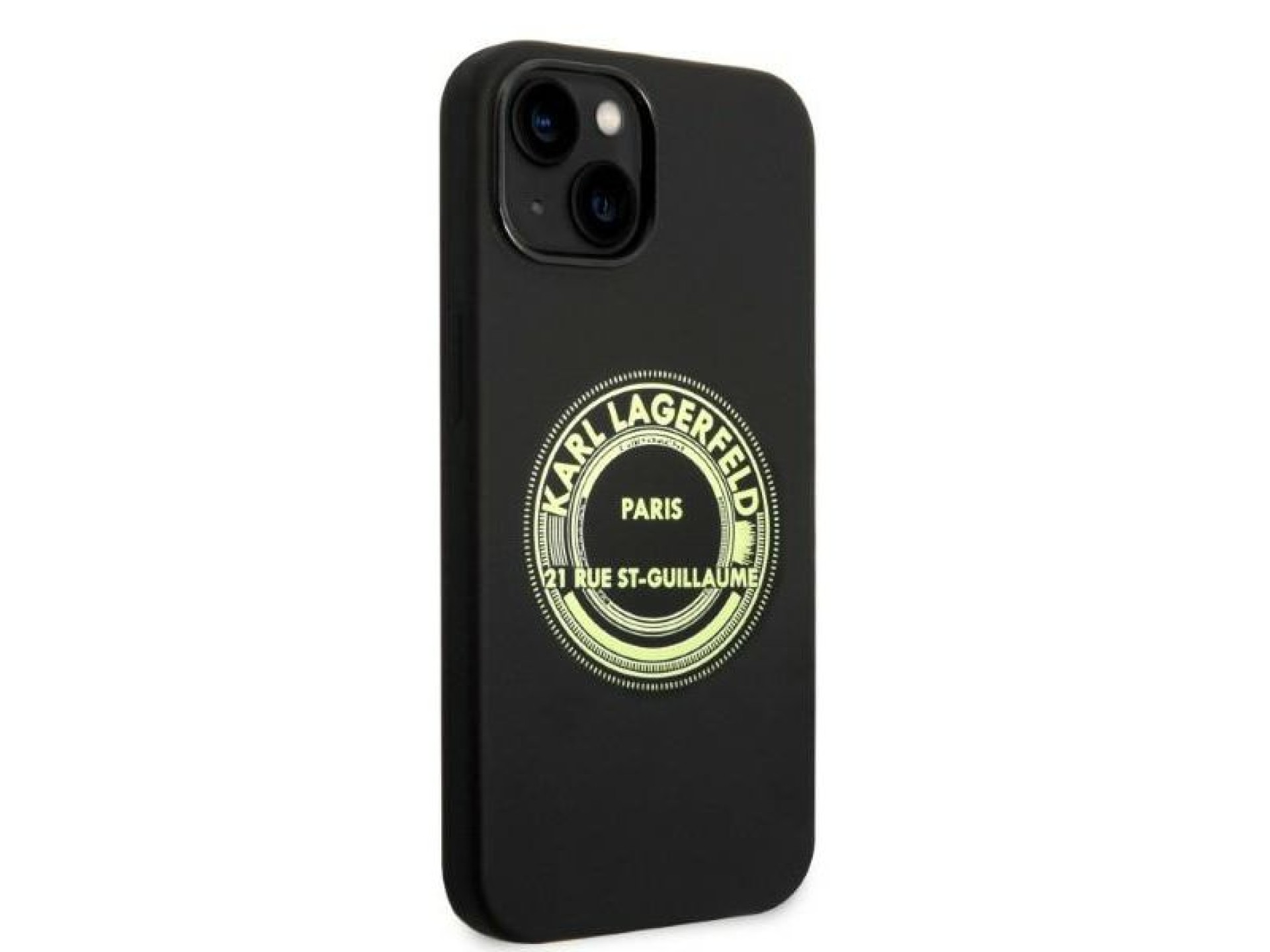 Karl Lagerfeld KLHCP14MSRSGRCK Capa rígida preta/preta de silicone RSG para iPhone 14 Plus 6.7