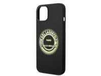 Karl Lagerfeld KLHCP14MSRSGRCK Capa r�gida preta/preta de silicone RSG para iPhone 14 Plus 6.7