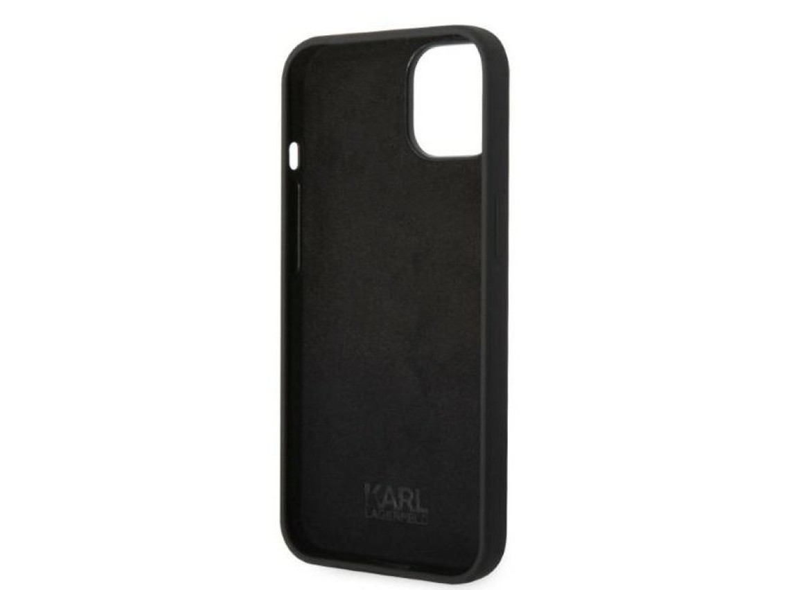 Karl Lagerfeld KLHCP14MSRSGRCK Capa r�gida preta/preta de silicone RSG para iPhone 14 Plus 6.7
