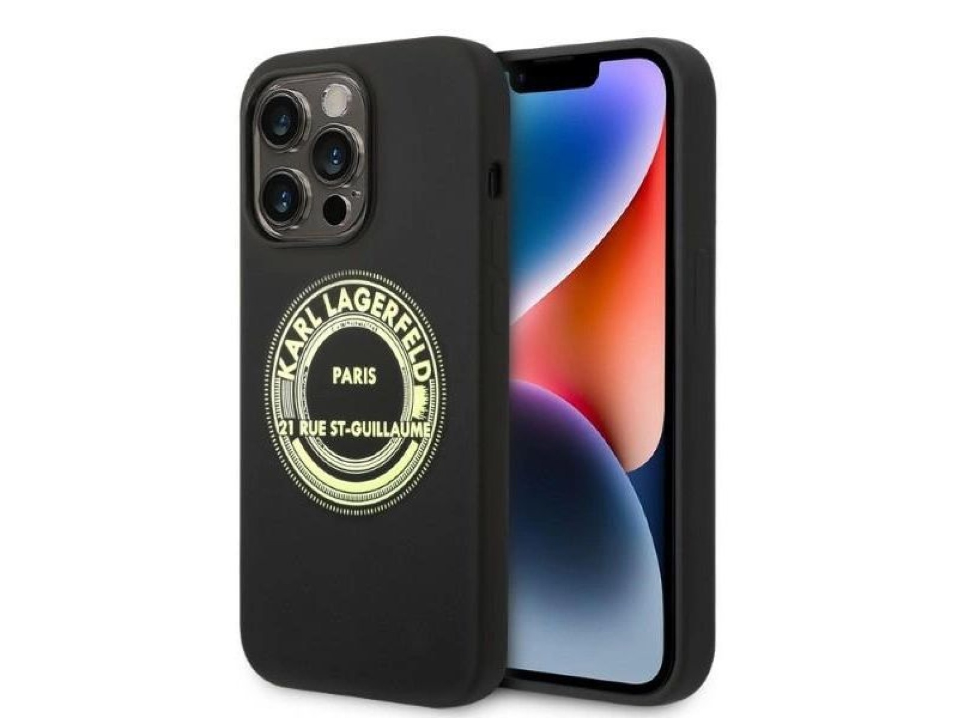 Funda de silicona Karl Lagerfeld RSG para iPhone 14 Pro - negra