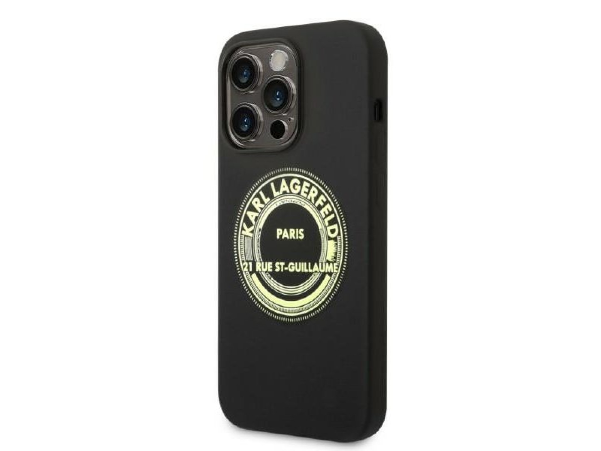 Funda de silicona Karl Lagerfeld RSG para iPhone 14 Pro - negra