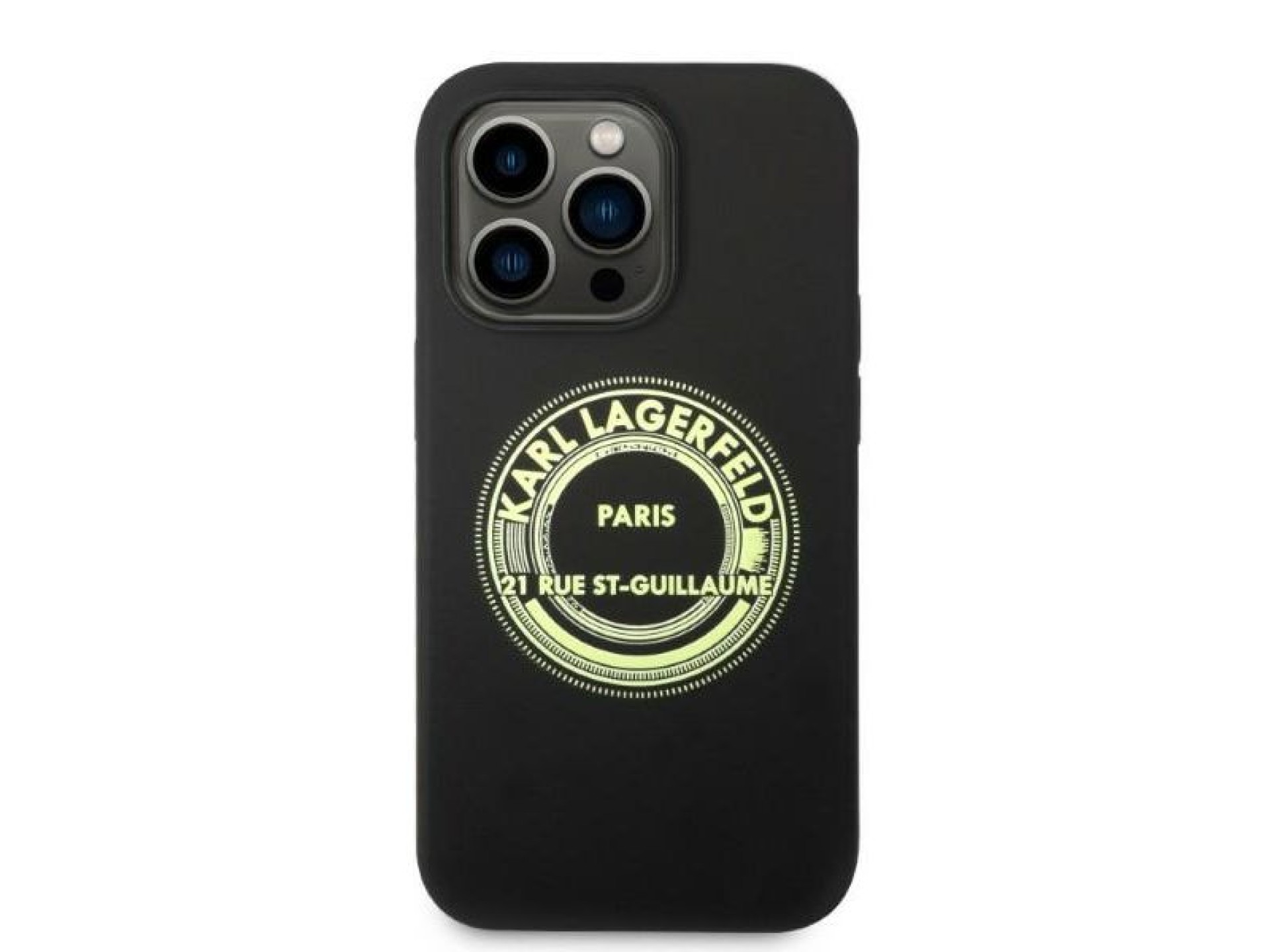Funda de silicona Karl Lagerfeld RSG para iPhone 14 Pro - negra