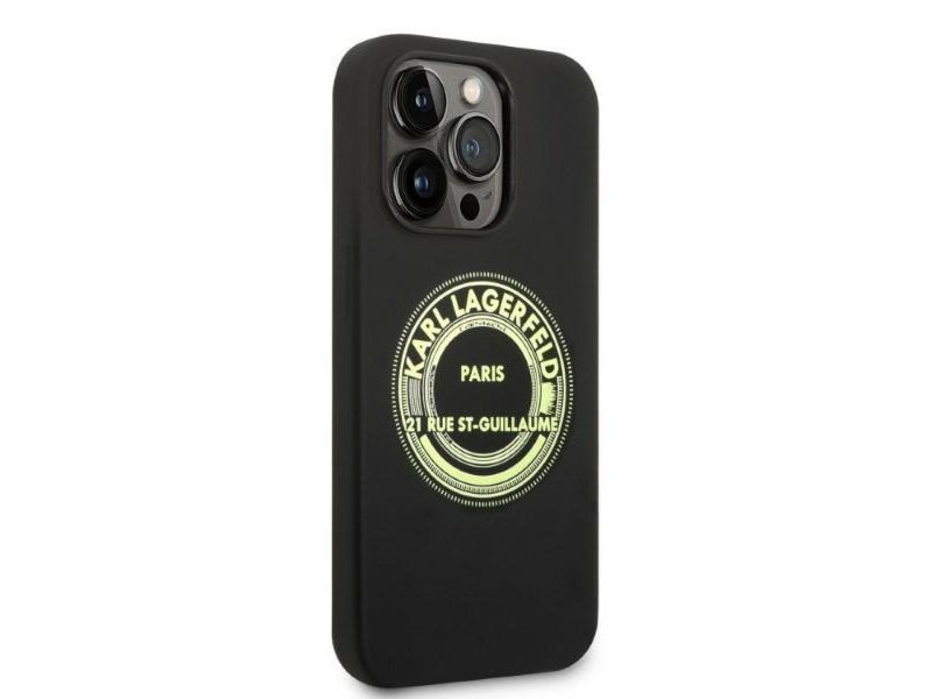 Funda de silicona Karl Lagerfeld RSG para iPhone 14 Pro - negra