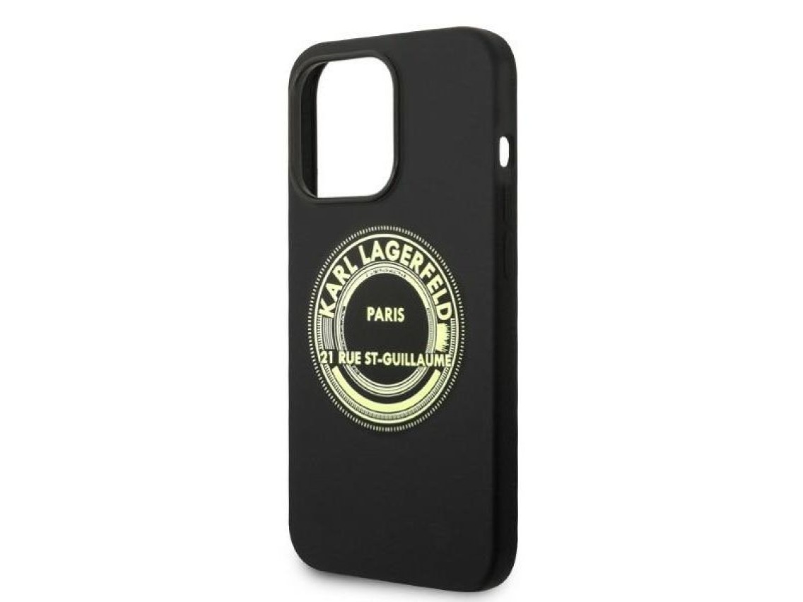Funda de silicona Karl Lagerfeld RSG para iPhone 14 Pro - negra